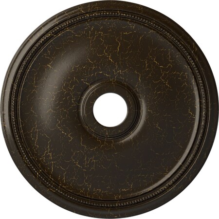 Ekena Millwork Theia Ceiling Medallion (Canopies up to 6 3/4"), 24"OD x 3 5/8"ID x 1 3/4"P, Stone Hearth Crackle CM24THSHC